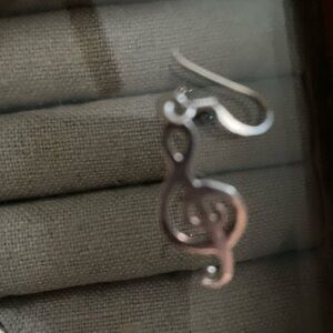 Silver Treble Clef Earrings